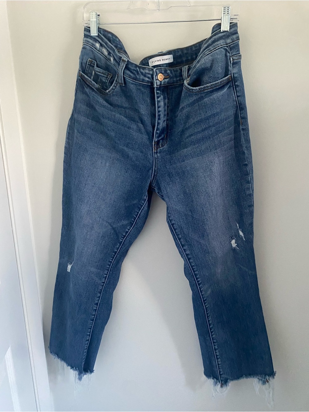 Flying Monkey Raw Hem Cropped Jeans